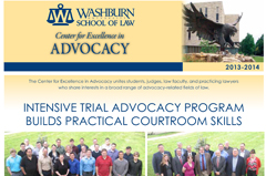 Graphic: Cover of 2013-2014 report by the director of the Washburn Law Center for Excellence in Advocacy.