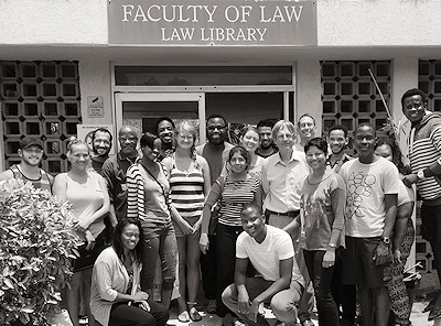 Photograph: Curtis Waugh with students in Washburn Law's 2015 study abroad program in Barbados.