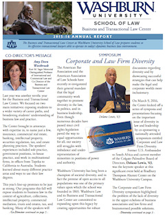 Graphic: Cover of 2015-2016 report by the directors of the Washburn Law Business and Transactional Law Center.