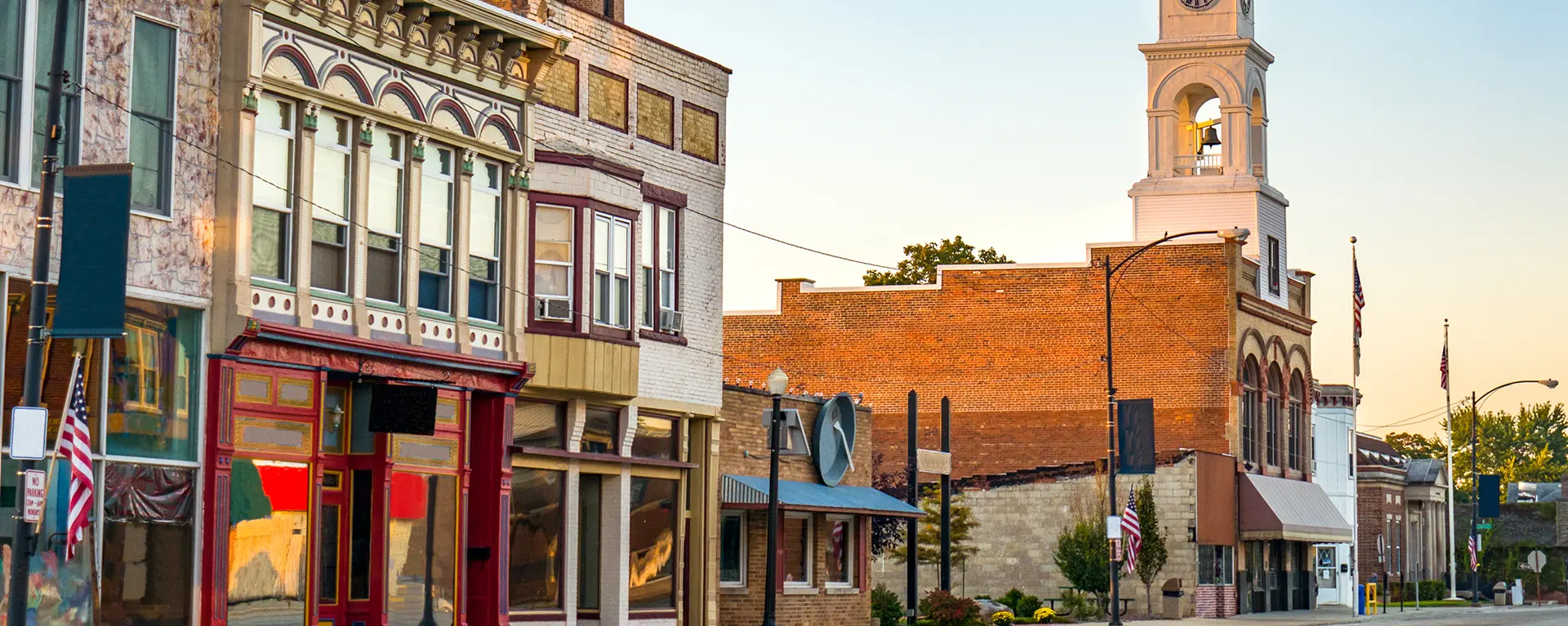 Main street in a small Midwest town. 