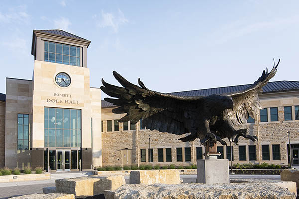 The front of Dole Hall.