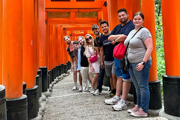 Students at the Fushimi Inari Shrine. 