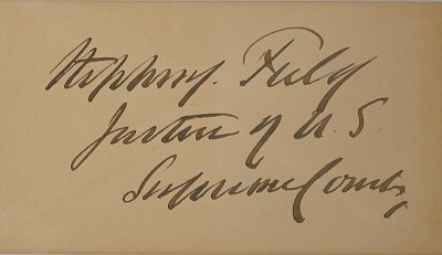 Autograph of Justice Stephen J. Field