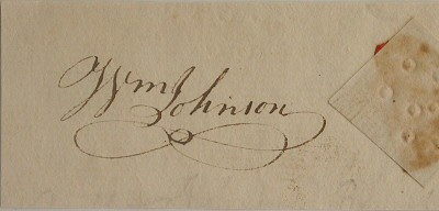 Autograph of Justice William Johnson