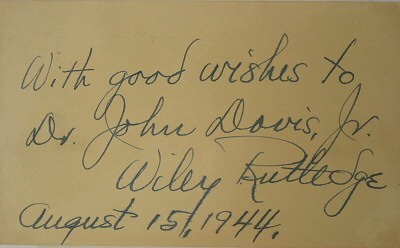 Autograph of Justice Wiley B. Rutledge