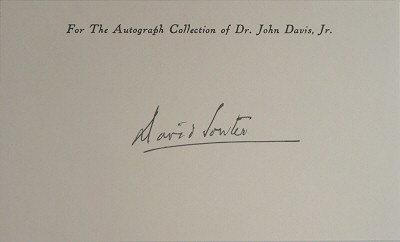 Autograph of Justice David H.  Souter