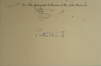 Autograph of Justice Potter Stewart