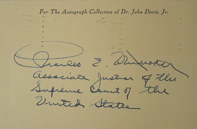 Autograph of Justice Charles Wittaker
