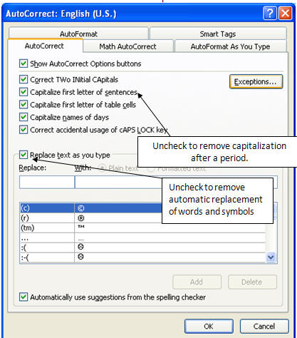 turn off auto format in word for mac 2011
