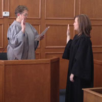 Photograph: Judge Renee Henke being sworn in as district magistrate judge.