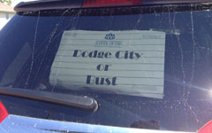 Photograph: Dodge City or bust.