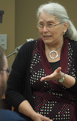 Photograph: Professor Barbara Scofield presenting at Washburn Law.