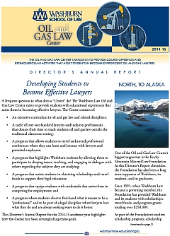 Graphic: Cover of 2014-2015 report by the director of the Washburn Law Oil and Gas Law Center.