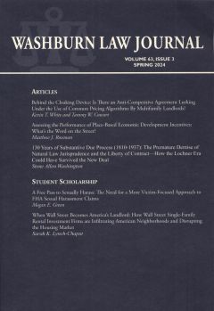 Graphic: Cover of volume 63, number 3 of Washburn Law Journal.